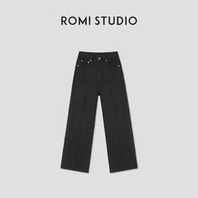 ROMI STUDIO“极简优雅”高支棉环保水洗立裁直筒牛仔裤 RWBWXD1597