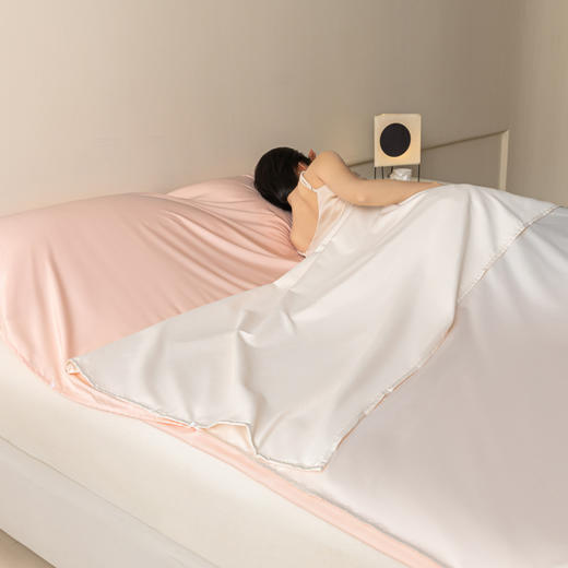 【水洗凉感丝旅行睡袋】酒店隔脏 夏季冰丝床单双人被套 旅游便携一体 国庆出行 商品图0