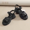 信诺真皮一字带凉鞋女2025新款夏季舒适厚底外穿沙滩鞋中年妈妈鞋5L506-1 商品缩略图6
