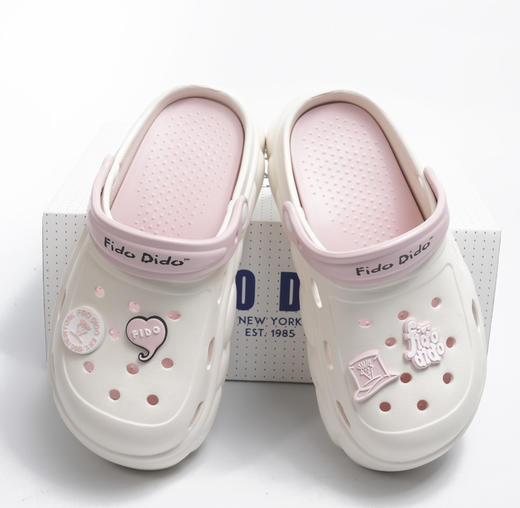 潮人夏日必备 | FIDODIDO(七喜小子)  夏季女款厚底洞洞鞋 防滑eva材质鞋子 3色入 商品图7