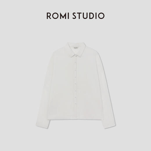 ROMI STUDIO“去繁就简”斜纹棉砂洗软糯宽松小翻领衬衣RW24LSY0791/RWCSSY2597【发货时效25天】 商品图0