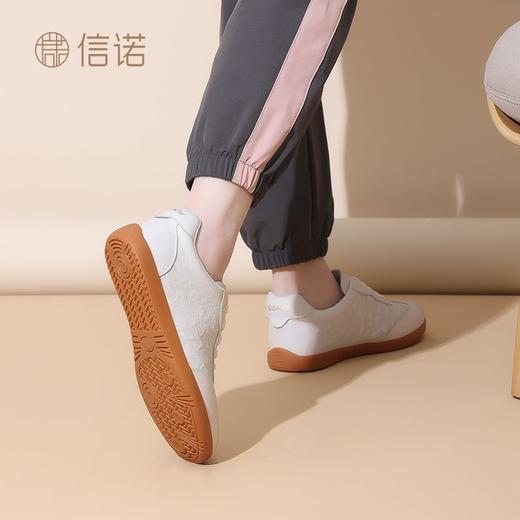 信诺新中式太极鞋2025款女武术练功表演运动鞋真皮舒适平底散步鞋5C1655-7 商品图4