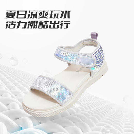 泰兰尼斯夏季新款凉鞋女童休闲软底鞋公主露趾凉鞋T07D2B1859 商品图2