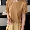 洛诗琳05551圆领真丝T2025夏季高级感显瘦百搭真丝上衣女0766 商品缩略图2