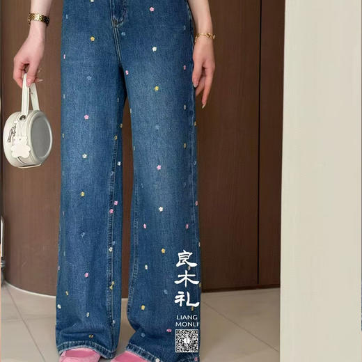 【不换不退】良木礼花朵牛仔裤（52223） 商品图2
