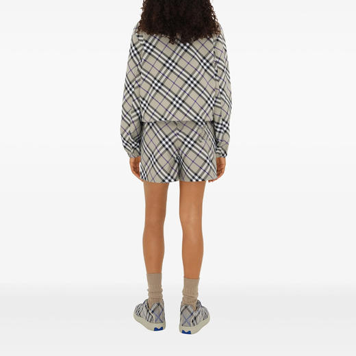 BURBERRY 巴宝莉 女士马术骑士徽标贴花短款双面格纹夹克外套 格子 8105824 B9629 商品图3