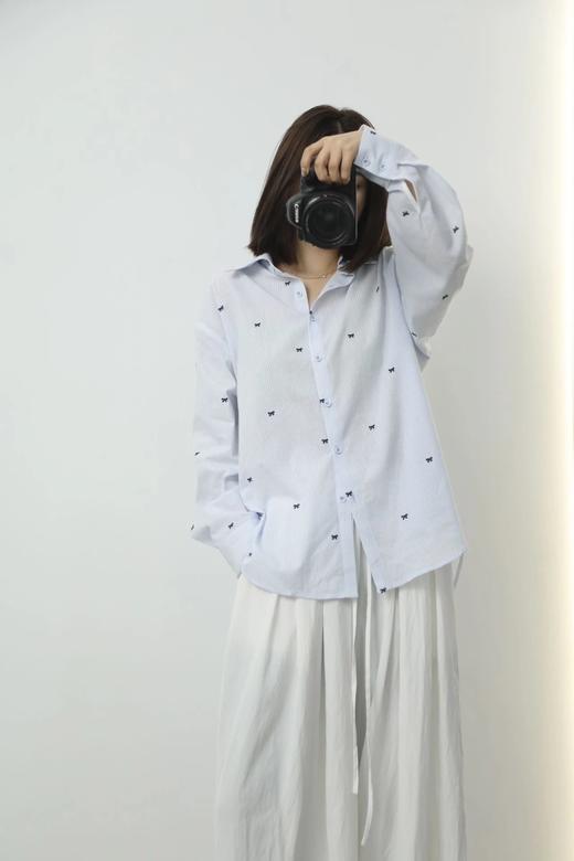 LPIUTY品牌直发！蝴蝶结刺绣条纹衬衫 C1225021 商品图4