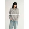 MAISON CECILE四色/高支透气亚麻舒适随性宽松纯色百搭长袖上衣 商品缩略图3