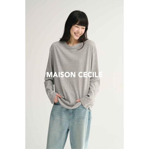 MAISON CECILE四色/高支透气亚麻舒适随性宽松纯色百搭长袖上衣 商品图3