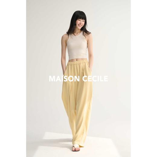 MAISON CECILE神裤升级/多色亚麻舒适透气松紧腰百搭阔腿休闲裤 商品图3