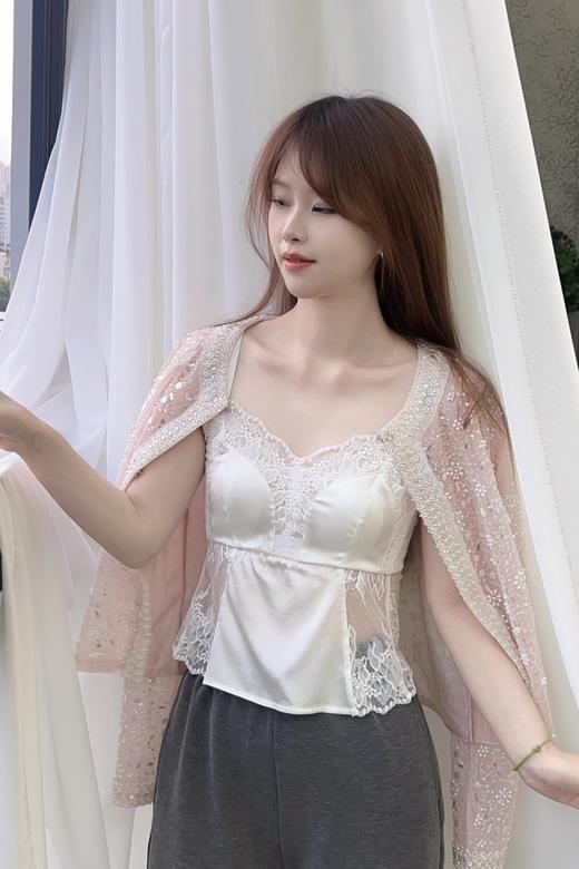 逸红颜周末小集市#真丝蕾丝美背【蝴蝶梦】19姆米真丝弹力缎，拼接进口蕾丝，自带兔耳真丝内杯 商品图8