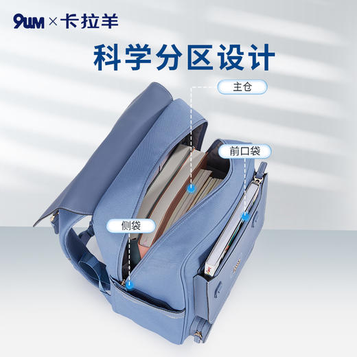 卡拉羊X九微米24L/26L中学生防下坠减负气囊缓震轻奢立体手表书包卢浮宫 U5177/L 商品图8