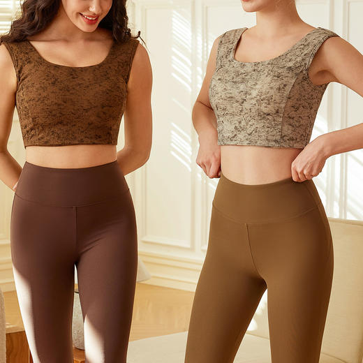 跃牌【洛水之神系列】禅修瑜伽背心素雅简约带胸垫运动背心聚拢防震跑步内衣6609 商品图3