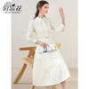 勿忘花米白色纯棉法式衬衫连衣裙女2025春装新款长裙裙子春季穿搭 商品缩略图0