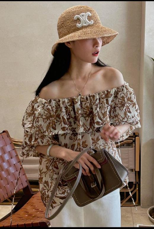 CELINE赛琳字母Logo简约舒适时尚渔夫帽新款凯旋门编织草帽（CO） 商品图6