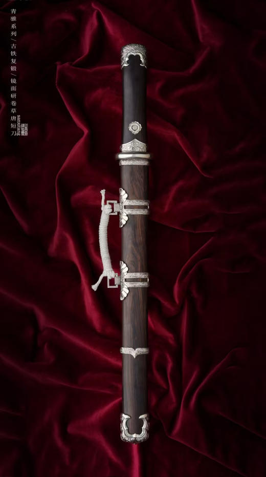 【福利作品】三希堂  青骓系列  陨铁卷草小唐刀 未开刃 商品图3