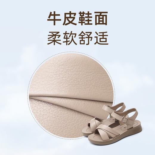 信诺真皮舒适妈妈凉鞋2025夏季新款软底女鞋外穿轻便平底中老年鞋5L618-23 商品图1