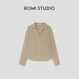 ROMI STUDIO“复古松弛”100%色织亚麻洗水做旧翻领衬衫 RWCSSY2039