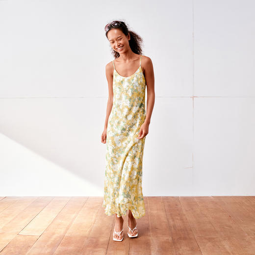 NUTH 度假印花双层吊带连衣裙轻薄微透连衣裙长裙 商品图3