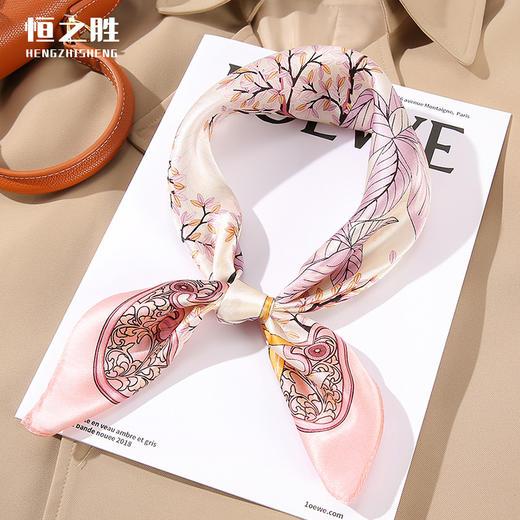 春夏款桑蚕丝丝巾女真丝小丝巾方巾53领巾时尚装饰头巾百搭丝巾夏季配饰新款爆款 商品图1