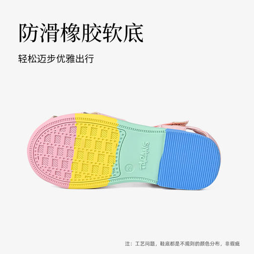 泰兰尼斯夏季新款女童鞋子蝴蝶结公主镂空包头凉鞋软底透气儿童鞋 商品图5