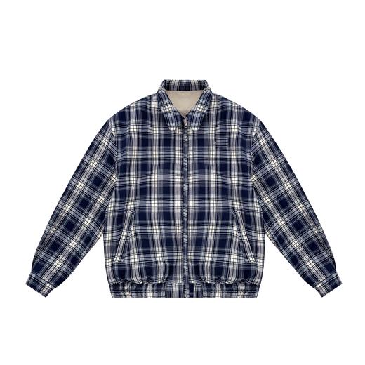 FDR官方店 正反两面穿拼格子哈灵顿夹克外套男女春季情侣翻领上衣 商品图5