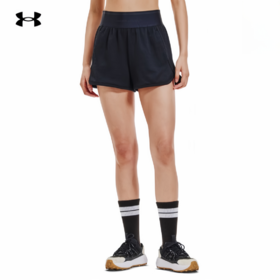 安德玛UA女子 Journey Rib 休闲速干螺纹运动训练短裤1382733-001