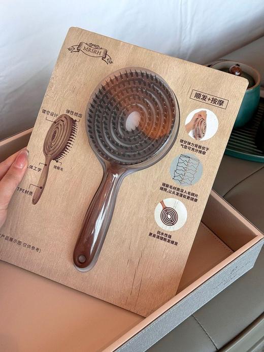 【镂空猪美梳，按摩梳~】韩国yao家用按摩蓬松便携造型顺发镂空猪鬃梳子 美发梳按摩梳养护-QQ 商品图4