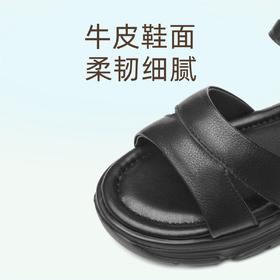 信诺真皮一字带凉鞋女2025新款夏季舒适厚底外穿沙滩鞋中年妈妈鞋5L506-1