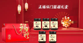 0593【国企严选，山海食材】五福临门菌菇礼盒罐装套餐