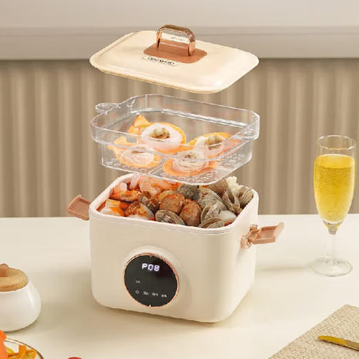 大宇多功能料理锅 蒸煮炒煎电火锅 DYHG-1208 商品图0