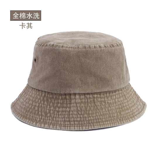【复古做旧渔夫帽，时尚透气潮款！】复古做旧渔夫帽 纯色水洗棉牛仔帽子 春夏时尚透气情侣盆帽潮-QQ 商品图6