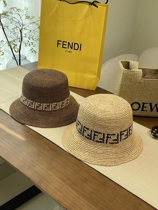 FENDI芬迪草编帽来喽FF字母勾芡编织（CO） 商品图0