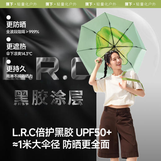 蕉下三折倍护黑胶防晒伞BM397 野果系列 商品图1