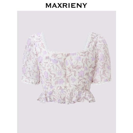 MAXRIENY2024夏紫玫瑰蕾丝上衣(货号:MS85TP058) 商品图3
