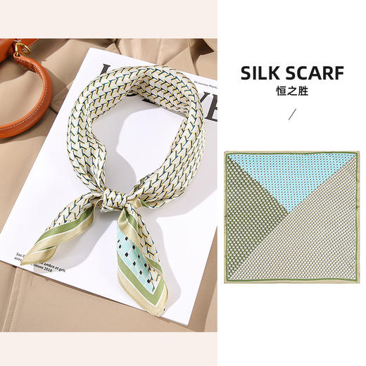 春夏款桑蚕丝丝巾女真丝小丝巾方巾53领巾时尚装饰头巾包发带百搭丝巾夏季配饰新款爆款 商品图5