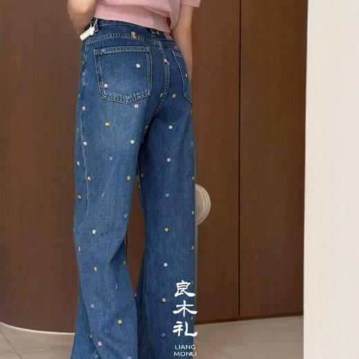 【不换不退】良木礼花朵牛仔裤（52223） 商品图4