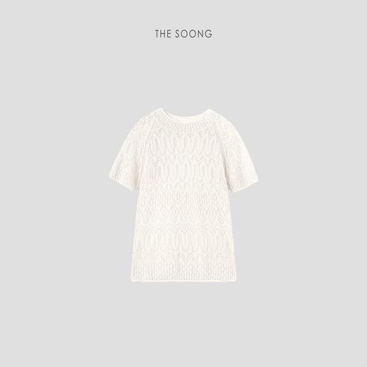 THESOONG‘蕾丝和纸衫’经典诠释镂空挺括圆领上衣HWTX6895 商品图5