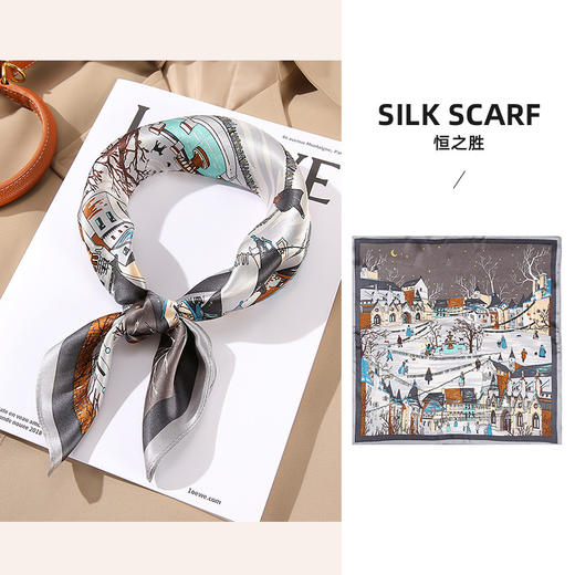 春夏款桑蚕丝丝巾女真丝小丝巾方巾53领巾时尚装饰头巾百搭丝巾夏季配饰新款爆款 商品图8