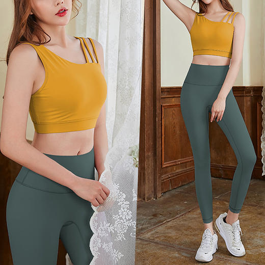 跃牌【洛水之神系列】瑜伽套装女美背文胸两件套性感训练高腰提臀瑜伽裤933+179 商品图0