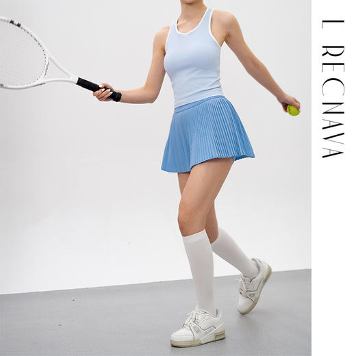 L RECNAVA A字型风琴百褶裙 高腰防走光网球裙 四面弹 透气速干 内置打底裤+口袋 商品图5