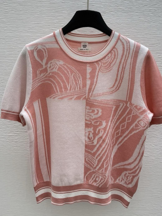 针织圆领衫。  粉色。浅蓝色。 商品图1