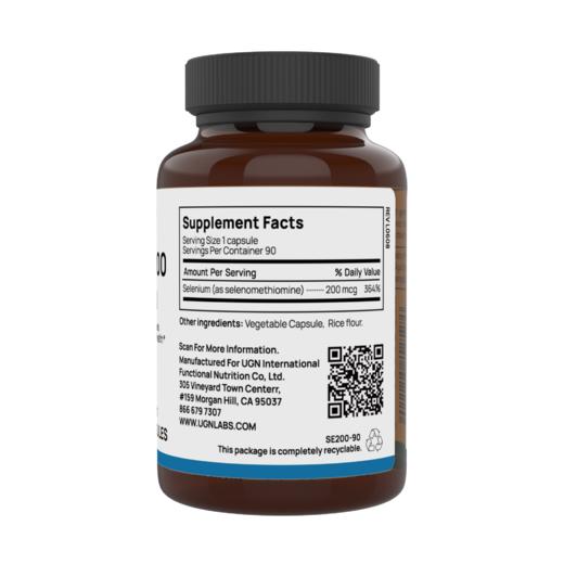 UGN甲硫氨酸硒/蛋氨酸硒200微克/强力硒（90粒/瓶）迷你胶囊，每天一粒 商品图2