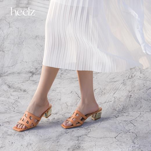 heelz设计师手工鞋履 ｜H繁花小牛皮度假凉鞋4.5公分 商品图1