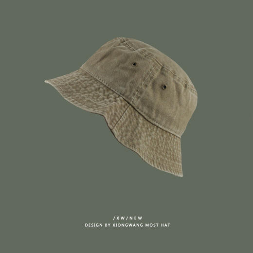 【复古做旧渔夫帽，时尚透气潮款！】复古做旧渔夫帽 纯色水洗棉牛仔帽子 春夏时尚透气情侣盆帽潮-QQ 商品图2