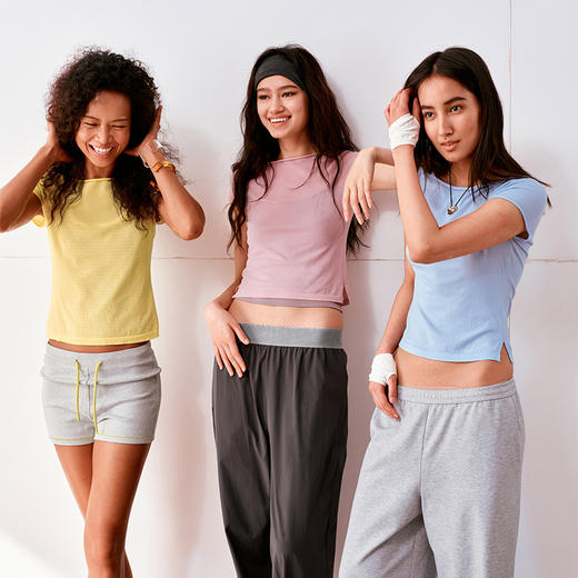 NUTH高捻长绒棉一字领针织上衣微透短袖T恤女 商品图0