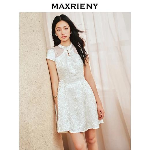 MAXRIENY夏连衣裙蕾丝气质白色夏季少女复古法式提花MS85DR063A10(货号:MS85DR063A10) 商品图1