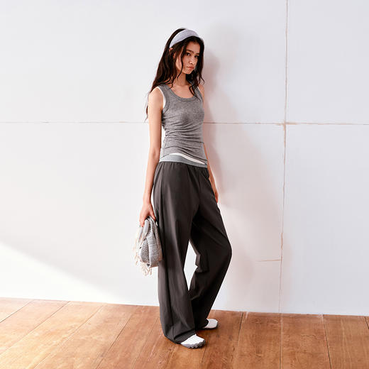 NUTH轻薄弹力吊带女修身亲肤透气U领工字背心女 商品图3