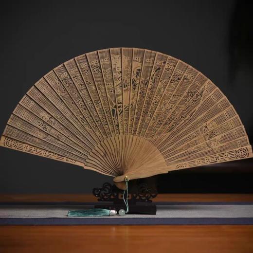 孔雀/嫦娥°镂空绿檀扇 商品图3