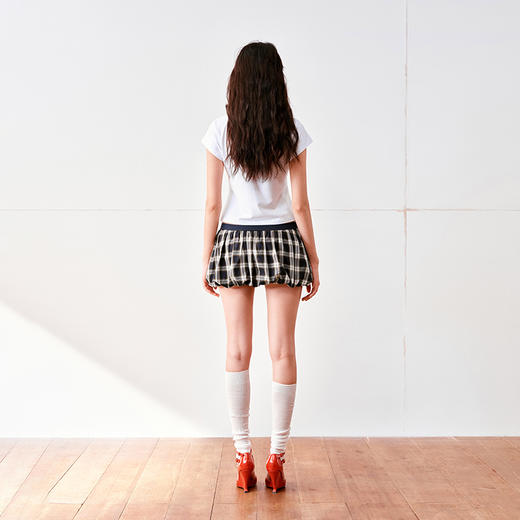 NUTH云感格子蓬蓬花苞裙短裙mini裙裤女（带安全裤） 商品图4